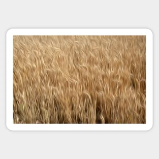 Wheatfield oil painting effect. Sticker